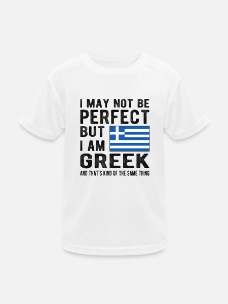 Greek Greece Flag Greek origin - Kids Functional T-Shirt - white - Front