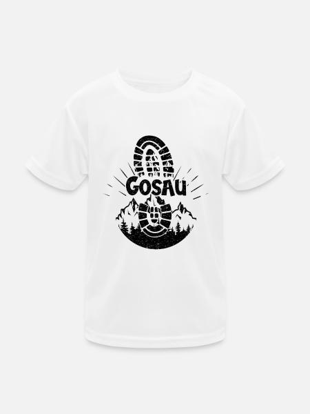 Gosau wandern Snowboarden Österreich - Kinder Funktions-T-Shirt - Weiß