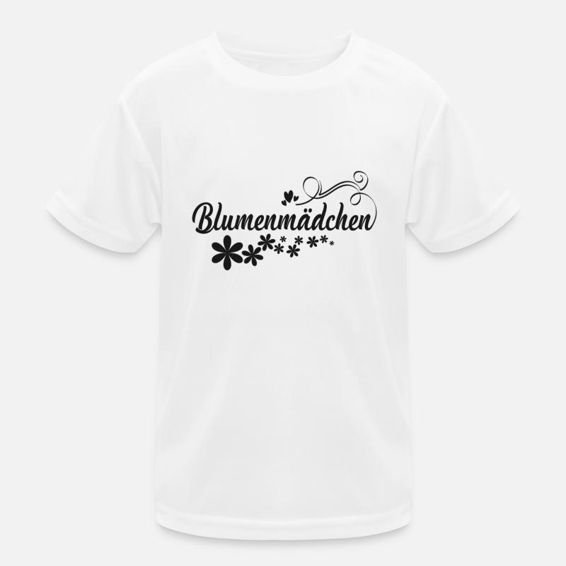 Blumenmädchen schwarze Blumen Kinder Funktions-T-Shirt