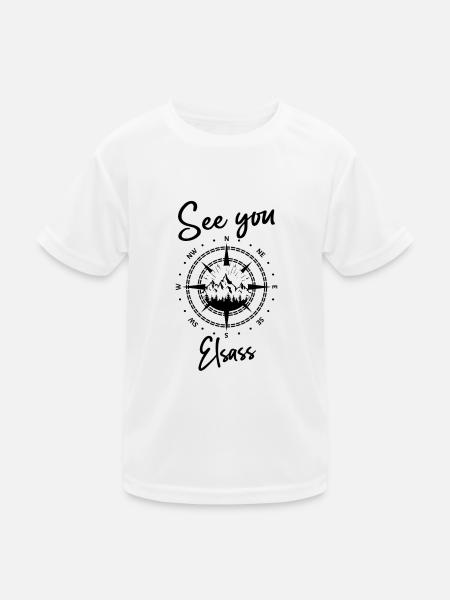 Elsass Frankreich wandern und Ski fahren - Kinder Funktions-T-Shirt - Weiß