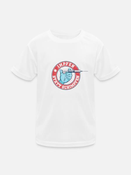 Impfen statt Schimpfen - Kinder Funktions-T-Shirt - Weiß - Vorne