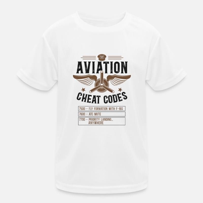 Airplane Pilot Vintage Aviation Kids Functional T-Shirt