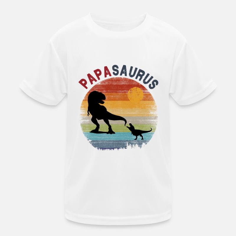 Papasaurus 1 Kid - Coucher de soleil rétro vintage T-shirt sport Enfant