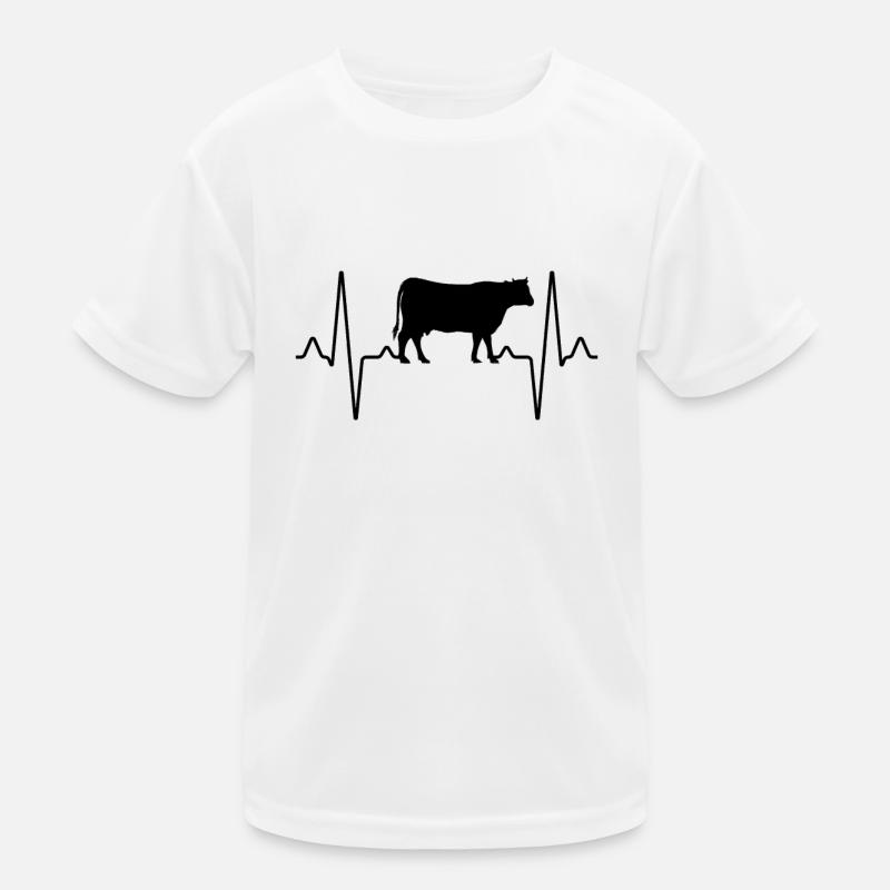 Cow Beef Heartbeat Kids Functional T-Shirt