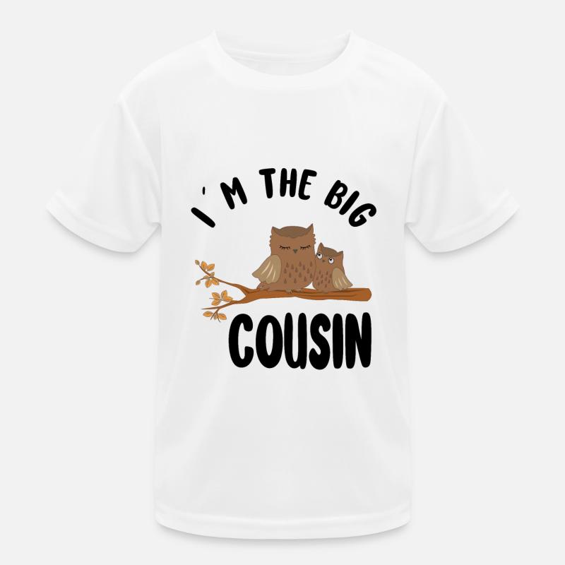 Große Cousine 2026 Eulen Ich werde große Cousine Kinder Funktions-T-Shirt