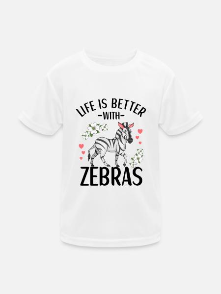 Zebra Outfit für Zebra Liebhaber Frauen - Kinder Funktions-T-Shirt - Weiß