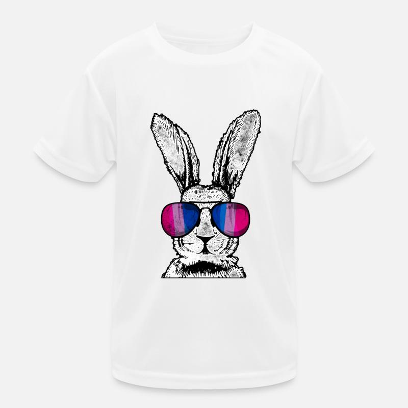 Bisexual Bi Pride Flag Rabbit Kids Functional T-Shirt