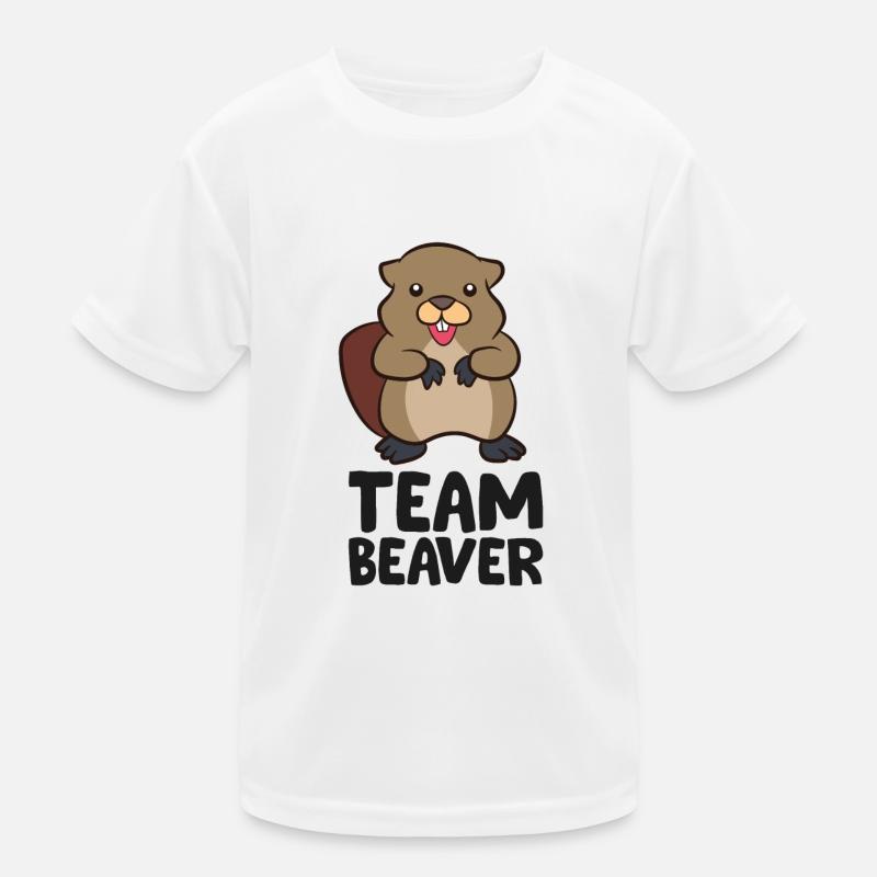 Team Biber Lustiger Biber Kinder Funktions-T-Shirt