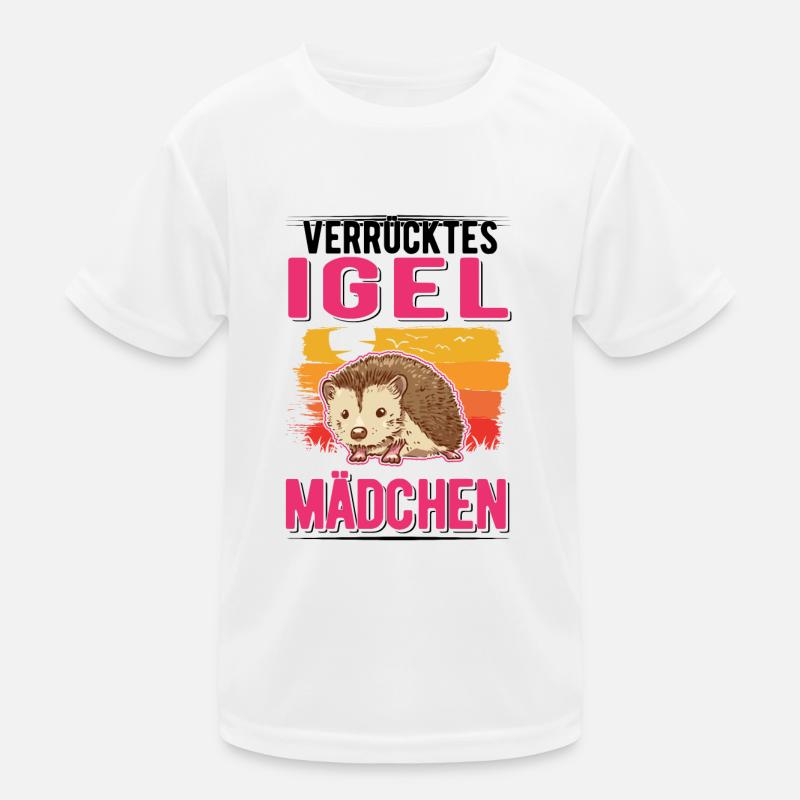 Verrücktes Igel Mädchen Stacheligel Kinder Funktions-T-Shirt