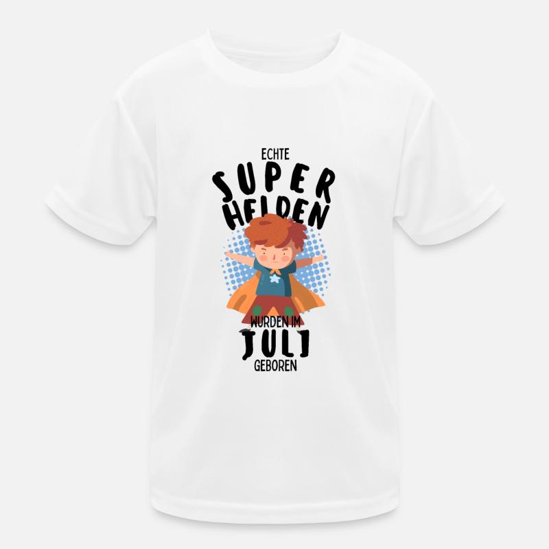 Echte Superhelden wurden im Juli geboren Junge Kinder Funktions-T-Shirt