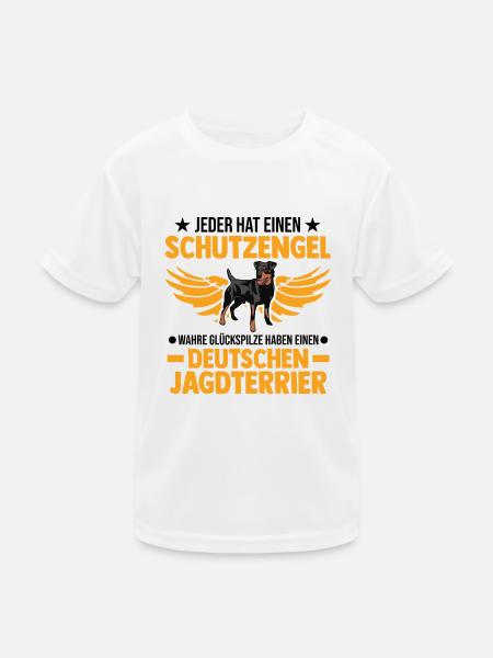 Deutscher Jagdterrier Schutzengel - Kinder Funktions-T-Shirt - Weiß