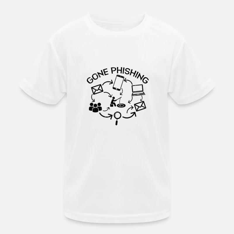 Gone Phishing Funny Computer Cybersecurity - Kids Functional T-Shirt