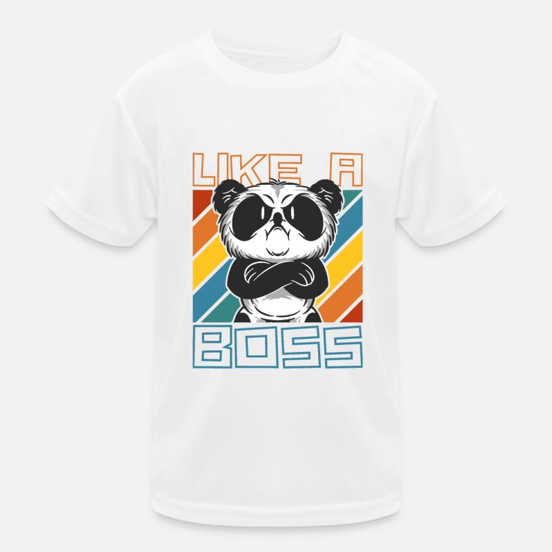 Comme un patron - Drôle de dessin animé Panda Bear Saying T-shirt sport Enfant