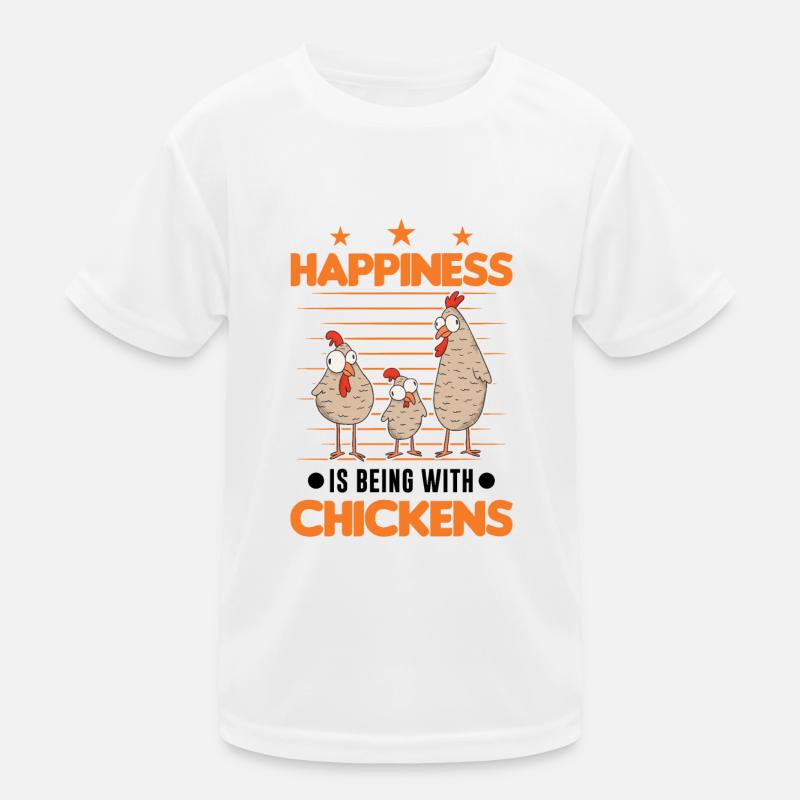 Le bonheur, c’est d’être avec Chickens Hühner T-shirt sport Enfant