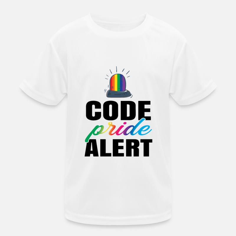Code Pride Alert Bisexual Lesbian Love Asexual Tra Kinder Funktions-T-Shirt