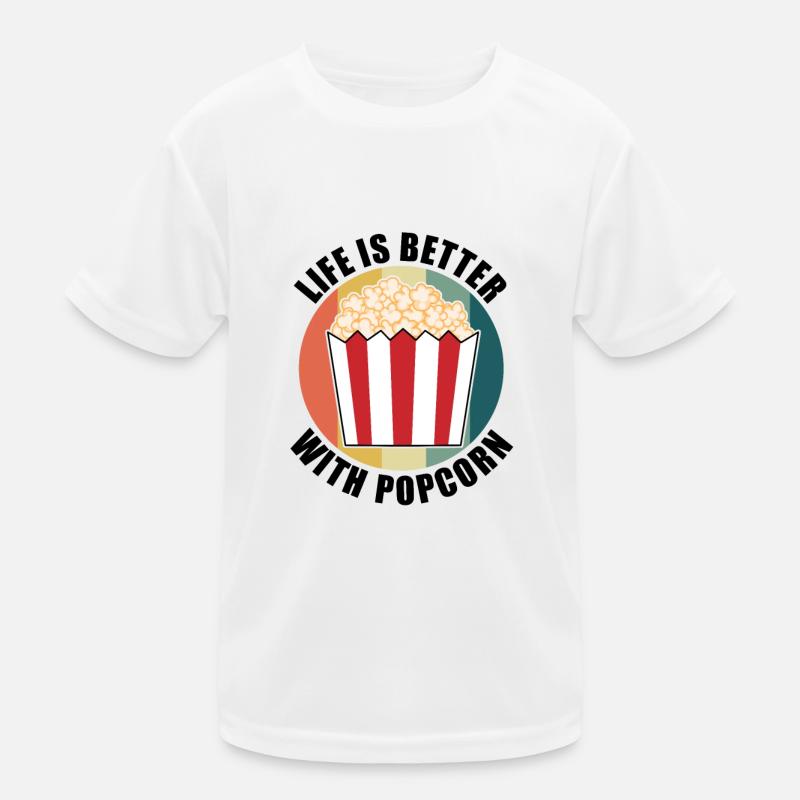 Leben mit Popcorn Gesundes Essen Popcorn essen Kinder Funktions-T-Shirt