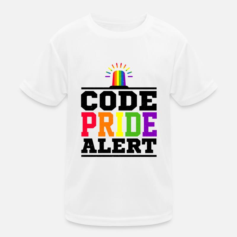 Code Pride Alert Bisexual Lesbian Love Asexual Tra Kinder Funktions-T-Shirt