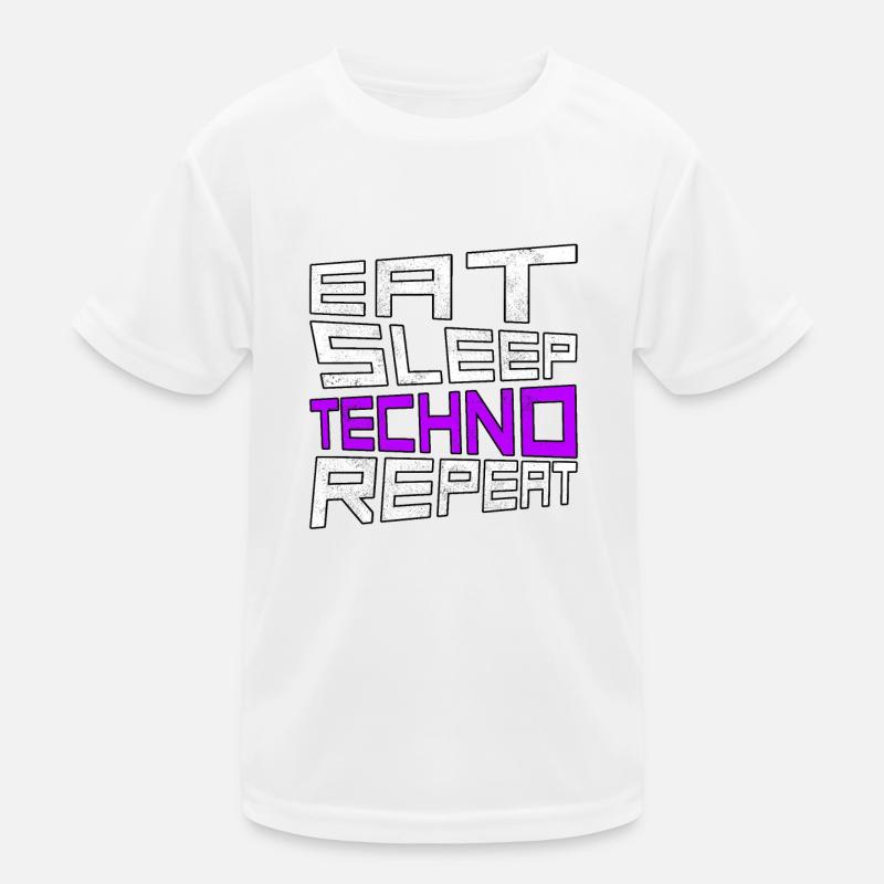manger du sommeil techno répéter T-shirt sport Enfant
