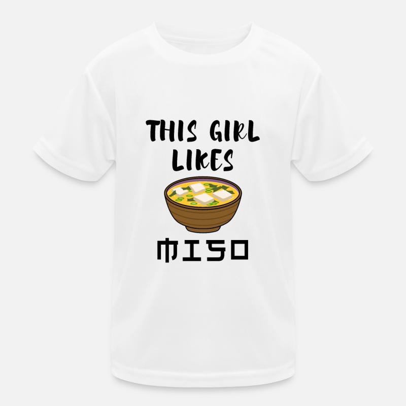Mädchen mag Miso-Suppe Ramen Nudeln Japanisches Kinder Funktions-T-Shirt
