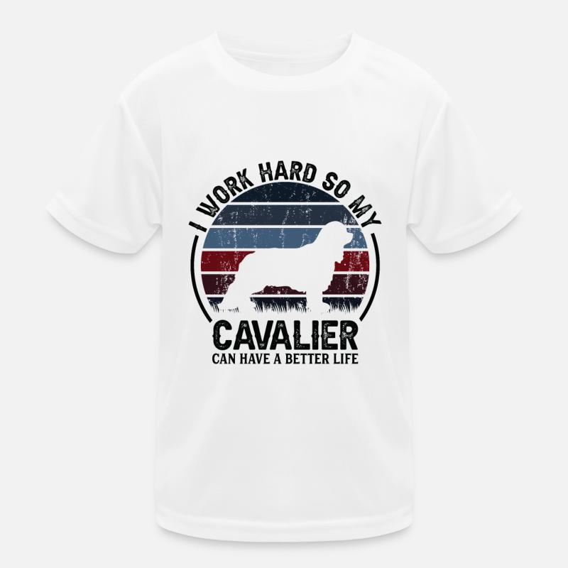 Arbeite Hart - Retro Cavalier Kinder Funktions-T-Shirt