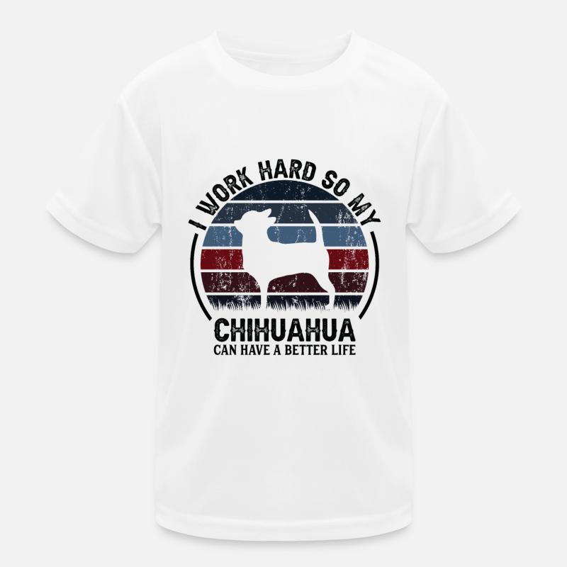 Arbeit Hart Arbeiten - Retro Chihuahua Kinder Funktions-T-Shirt