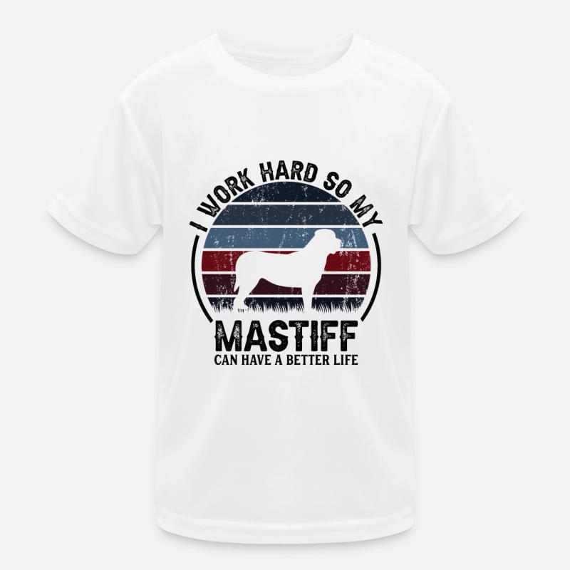 Arbeite Hart - Retro Mastiff Kinder Funktions-T-Shirt