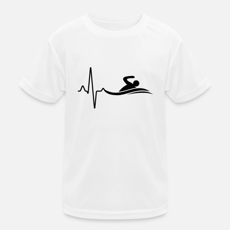 Schwimmen Herzschlag Kinder Funktions-T-Shirt