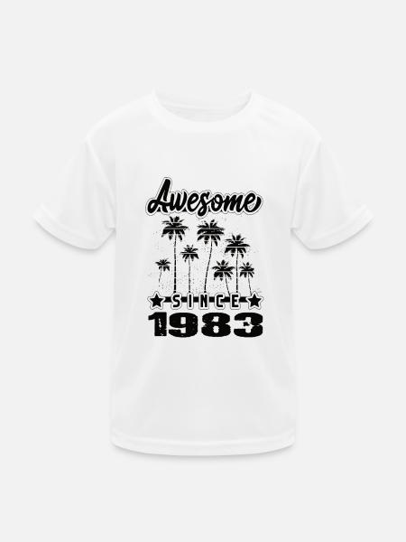 Awesome Since 1983 - Kinder Funktions-T-Shirt - Weiß - Vorne