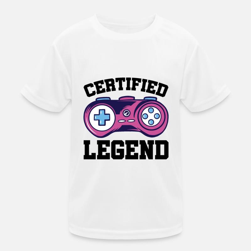 Certified Legend Gamer Gaming Nerd Console Pc Cont Kinder Funktions-T-Shirt