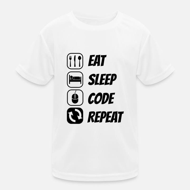 Eat Sleep Code Repeat Coder Programmer Software De Kinder Funktions-T-Shirt