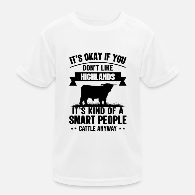 Smart People - Cow Highlands Kids Functional T-Shirt