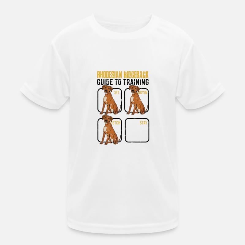 Rhodesian Ridgeback Guide zum Training setzen Sie sich hin Kinder Funktions-T-Shirt