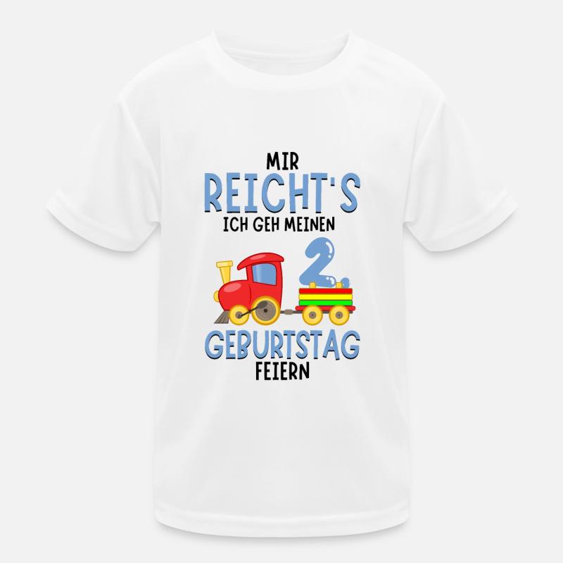 2. Geburtstag Geburtstagsgeschenk mit Eisenbahn Kinder Funktions-T-Shirt