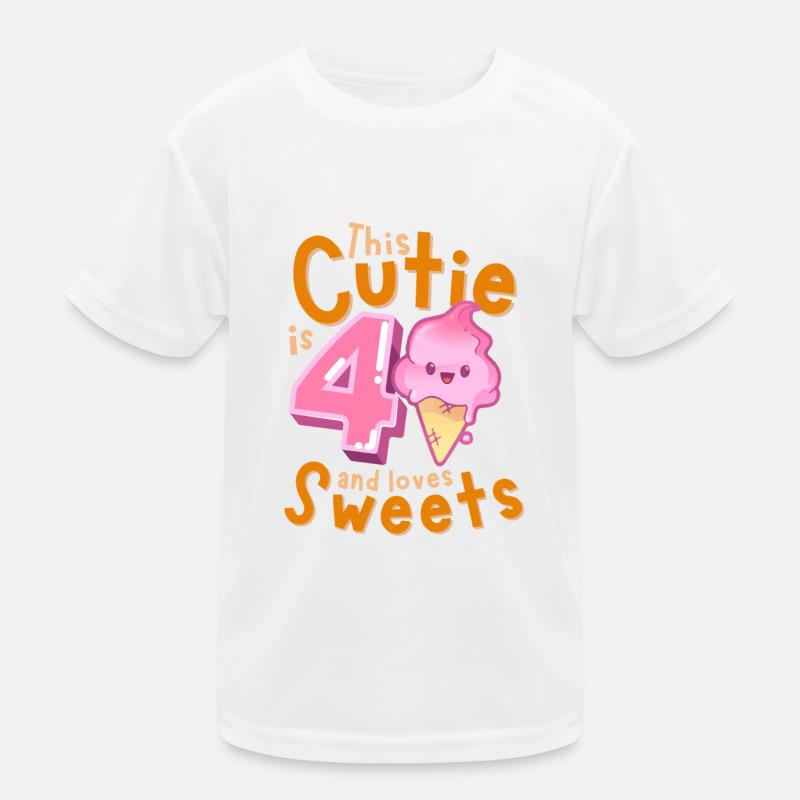 4. Geburtstag Kawaii Eis Geschenkidee für Mädchen Kinder Funktions-T-Shirt