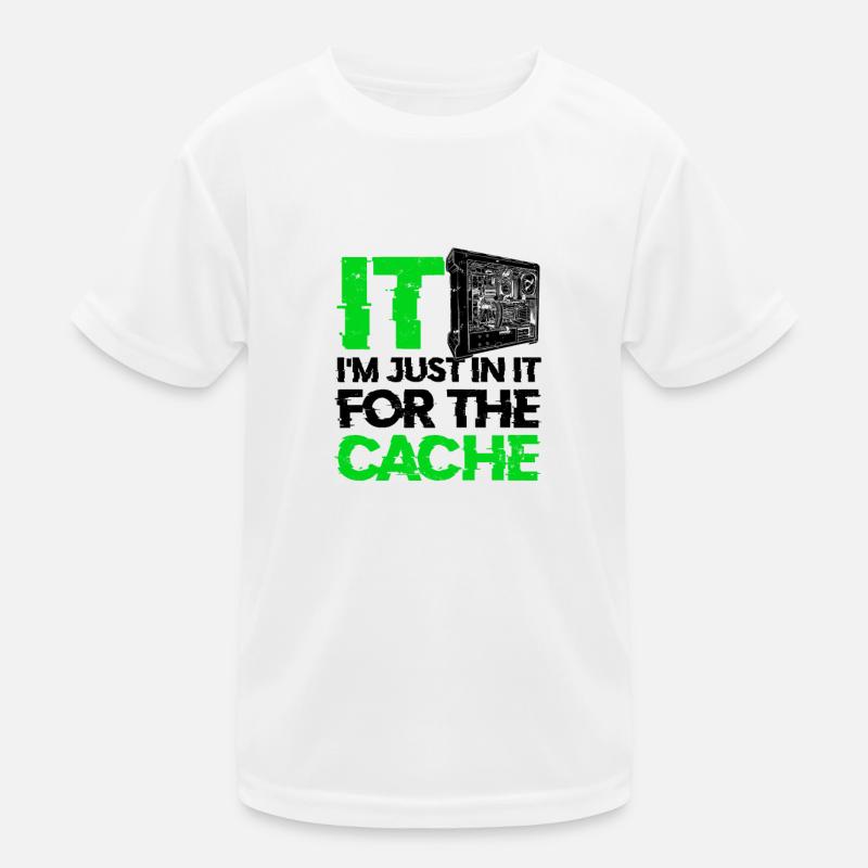 IT I'm just in it for the cache - database Kids Functional T-Shirt