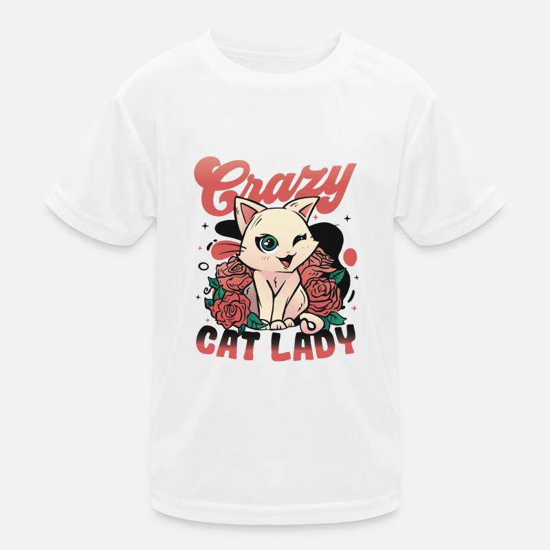 Crazy cat lady Kids Functional T-Shirt