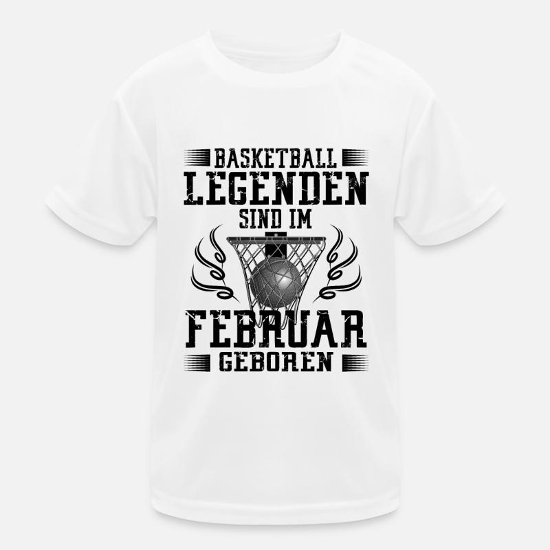 Februar Geburtstag Geschenk Basketball Basketballe Kinder Funktions-T-Shirt
