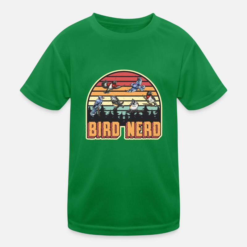 Bird Watching Nerd Kids Functional T-Shirt