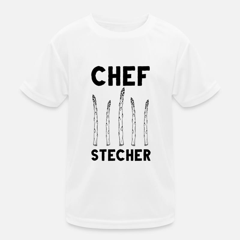 Chefstecher Spargelstecher Spargelernte Bauer Kinder Funktions-T-Shirt