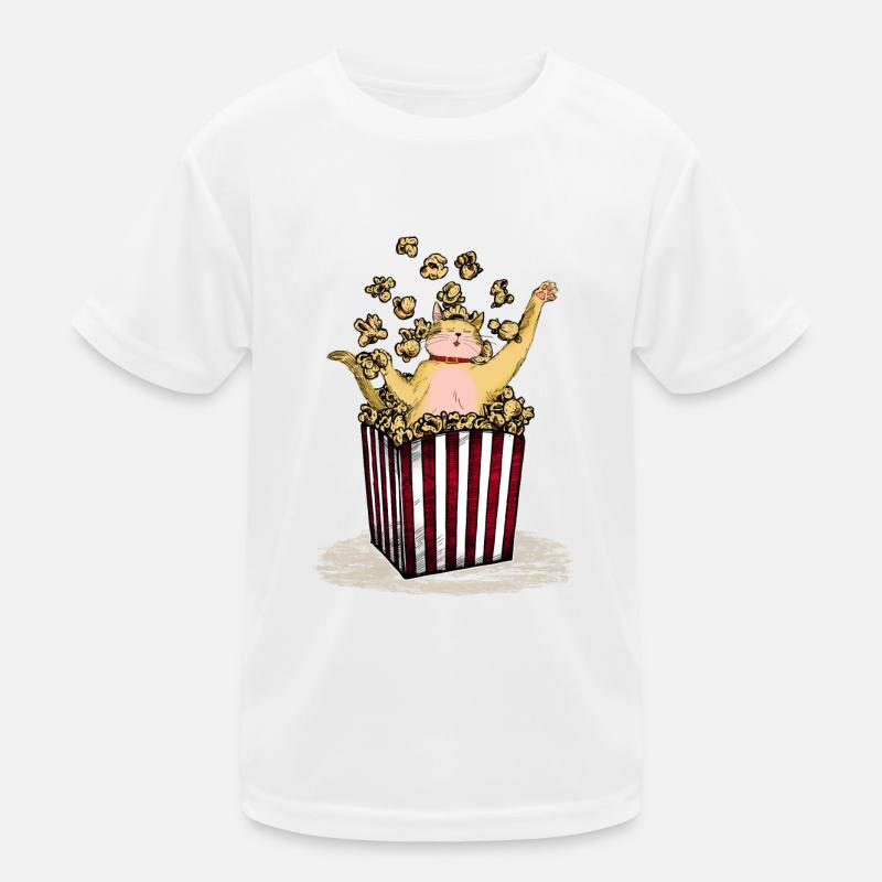 Chat baigne dans pop-corn chat fun design mastic pour enfants T-shirt sport Enfant