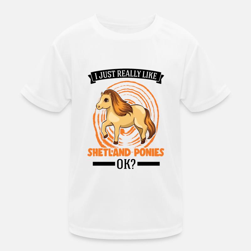 J’aime vraiment Shetland Ponies Shetty T-shirt sport Enfant