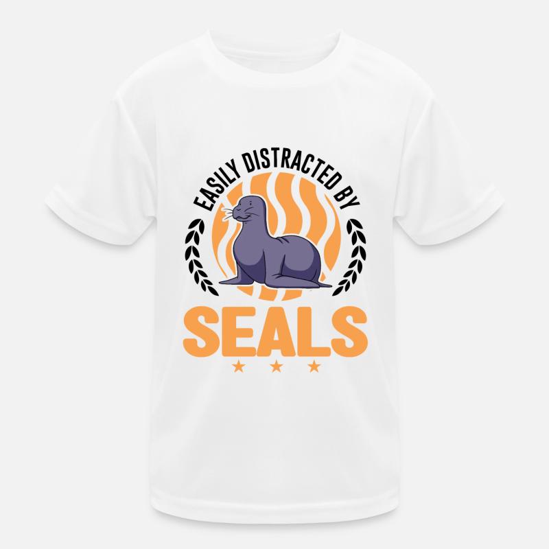 Easily distracted by Seal Seehund Robben Kinder Funktions-T-Shirt