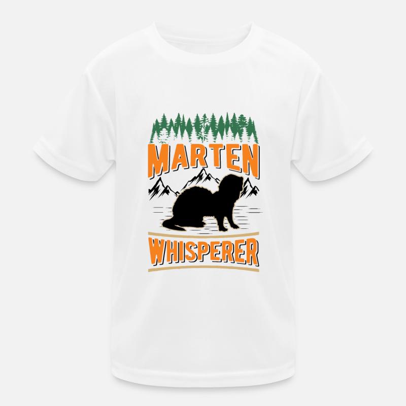 Marder Flüsterer Baummarder - Kinder Funktions-T-Shirt - Weiß