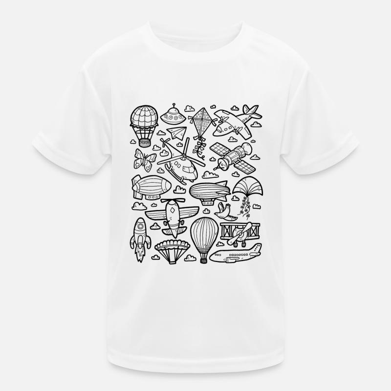 Aviation - Helicopter, Airplane, UFO Kids Functional T-Shirt