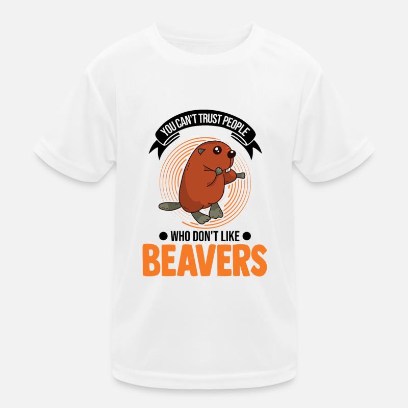 Biber Geschenk Biberdamm - Kinder Funktions-T-Shirt - Weiß