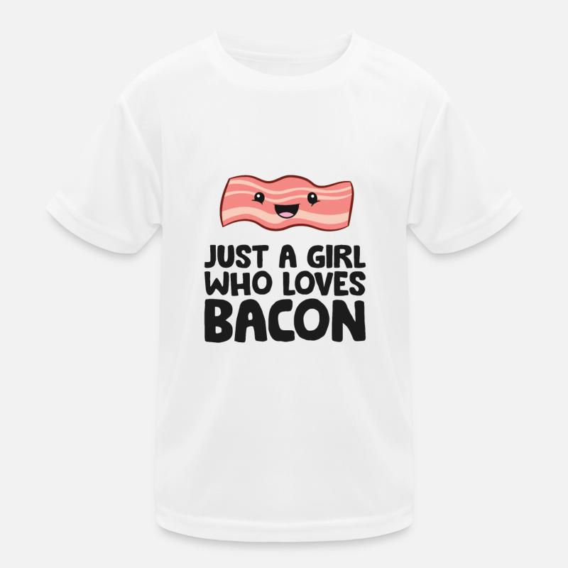 Frühstück mit Speck Nur ein Mädchen, das Speck Kinder Funktions-T-Shirt