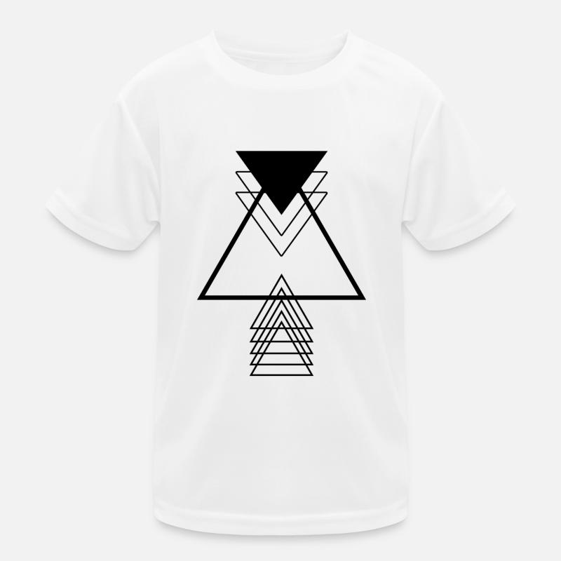 Triangle Minimalist Shape Modern Geometry Black Kids Functional T-Shirt