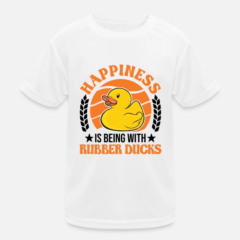 Happiness is being with Rubber Ducks Gummiente Kinder Funktions-T-Shirt