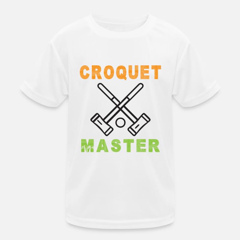 Croquet Crocket Krocket Holzhammer Schläger Kinder Funktions-T-Shirt
