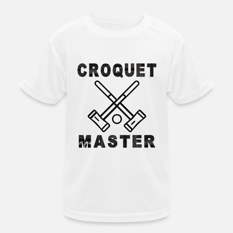 Croquet Crocket Krocket Holzhammer Schläger Kinder Funktions-T-Shirt